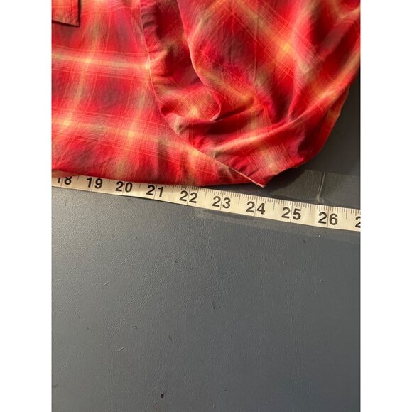 Talbots Womens Red Plaid Ruffle Front Blouse 16W - Picture 5 of 9